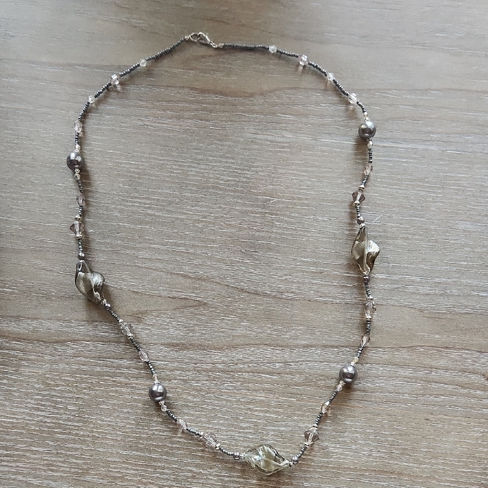 J. Jill Silver and Gold Beaded Necklace